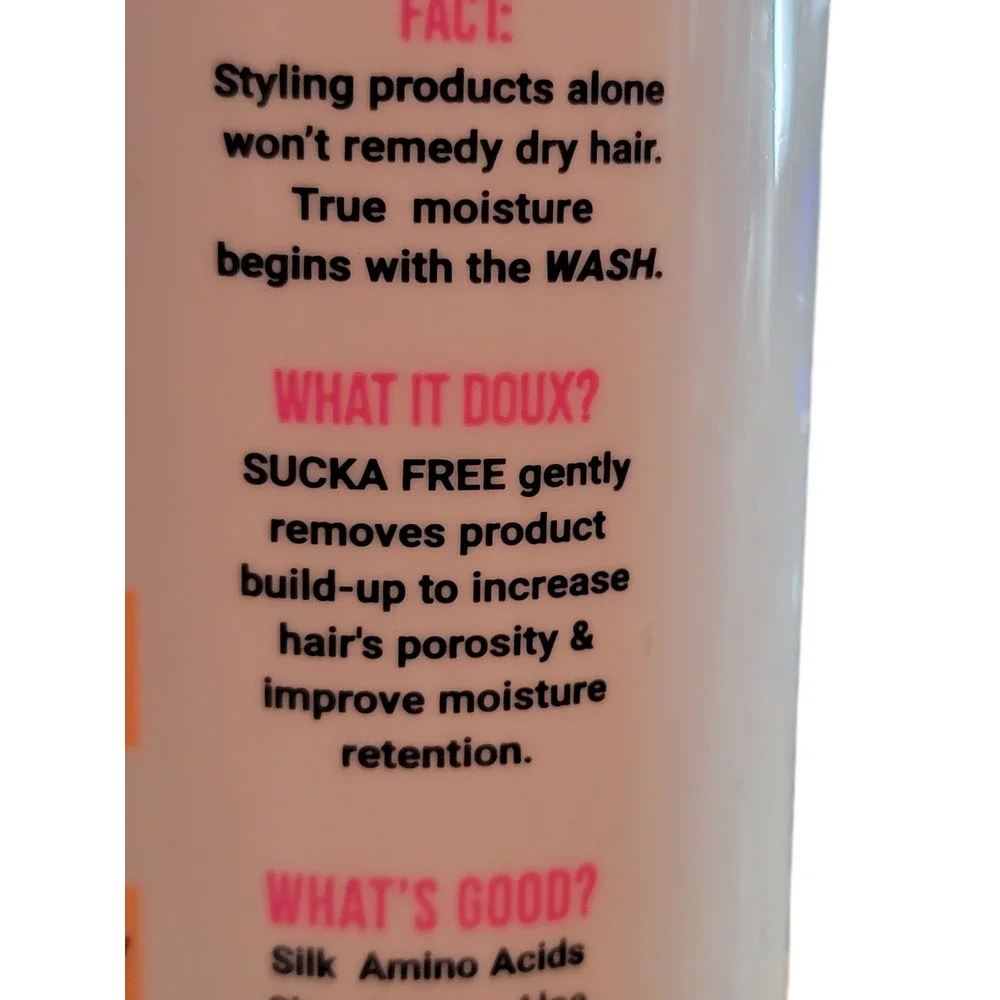 Doux‎ Sucka Free Moisturizing Shampoo 8 FL OZ 236 ML Sulfate Free Paraben Free
